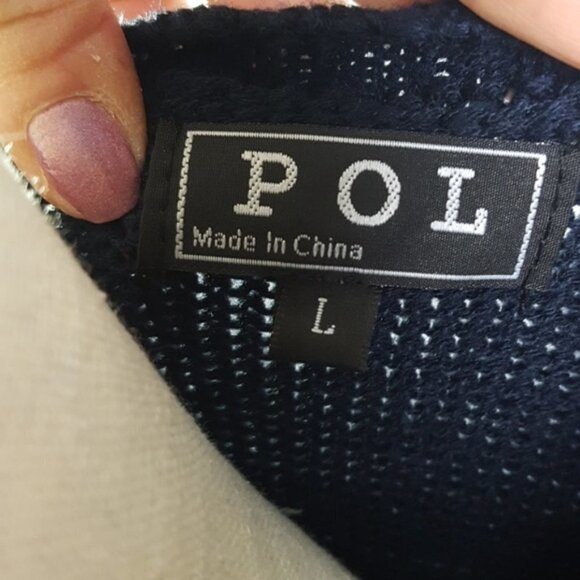 POL Navy Embroidered Cable-Knit Sweater - Picture 12 of 12